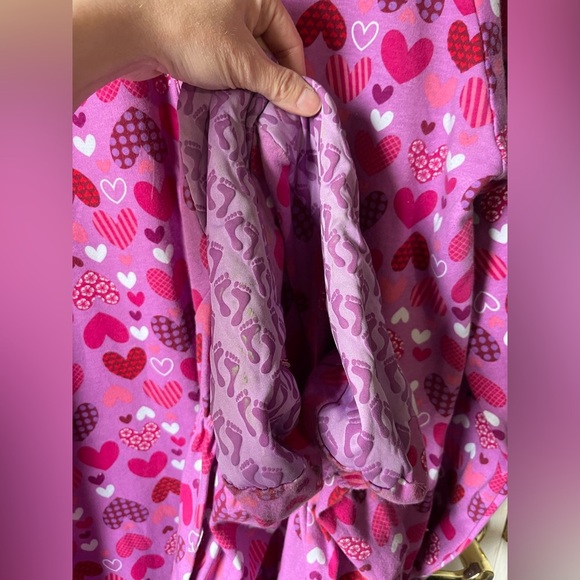 Adult size Pink Heart Pattern Onesie footed Pajamas size medium - Picture 5 of 15